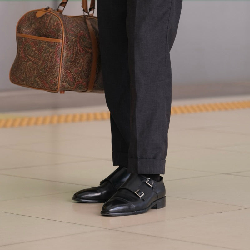 [M1] Giày da Double Monkstrap nam ShelbyMan da bò Ý cao cấp, khâu Mckay  trang trọng, giày cưới, công sở