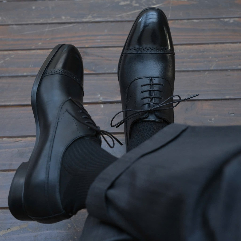 [OB2-Đ] Giày Oxford Balmoral ShelbyMan Shoes, giày tây sang Trọng, Da Mastrotto Ý, đế Pháp nhập khẩu cao cấp, khâu Mckay