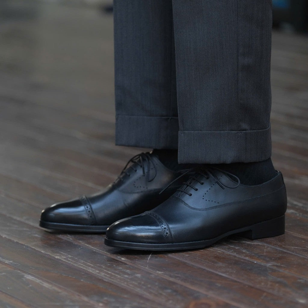 [OB2-Đ] Giày Oxford Balmoral ShelbyMan Shoes, giày tây sang Trọng, Da Mastrotto Ý, đế Pháp nhập khẩu cao cấp, khâu Mckay