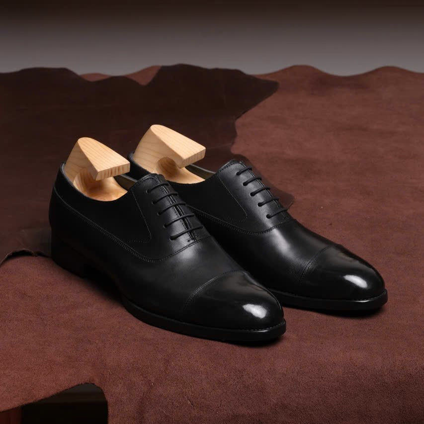 [OB1-Đ] Giày Oxford Balmoral ShelbyMan Shoes, giày tây sang Trọng, Da Mastrotto Ý, đế Pháp ngoại cao cấp, khâu Mckay