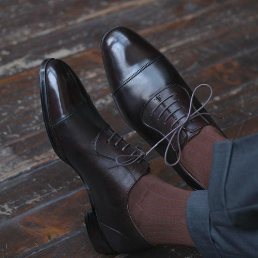 [OB3-N] Giày Oxford Balmoral ShelbyMan Shoes, giày tây sang Trọng, Da Mastrotto Ý, đế Pháp ngoại cao cấp, khâu Mckay