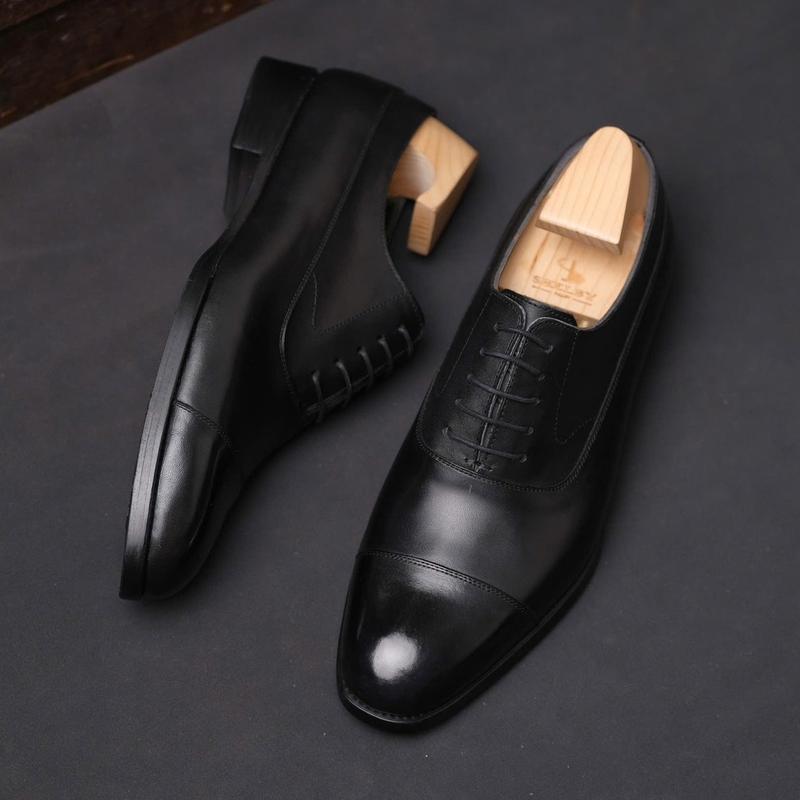 [OB1-Đ] Giày Oxford Balmoral ShelbyMan Shoes, giày tây sang Trọng, Da Mastrotto Ý, đế Pháp ngoại cao cấp, khâu Mckay