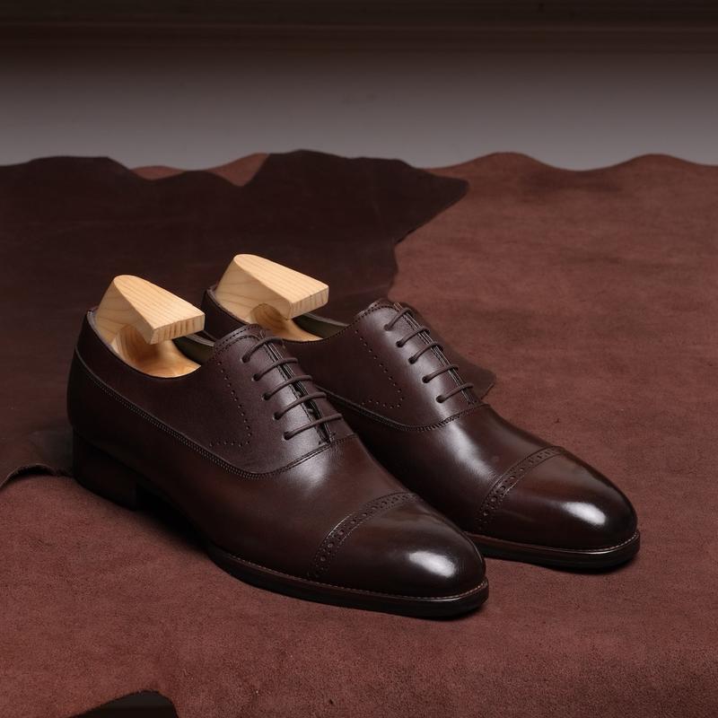 [OB2-N] Giày Oxford Balmoral ShelbyMan Shoes, giày tây sang Trọng, Da Mastrotto Ý, đế Pháp ngoại cao cấp, khâu Mckay