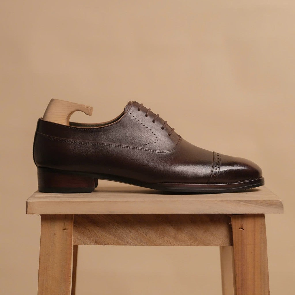 [OB2-N] Giày Oxford Balmoral ShelbyMan Shoes, giày tây sang Trọng, Da Mastrotto Ý, đế Pháp ngoại cao cấp, khâu Mckay