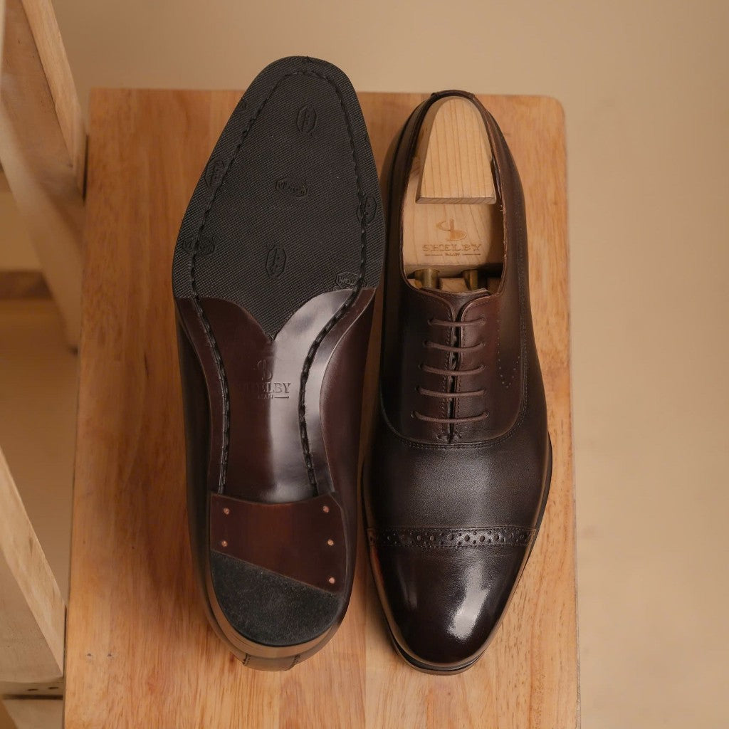 [OB2-N] Giày Oxford Balmoral ShelbyMan Shoes, giày tây sang Trọng, Da Mastrotto Ý, đế Pháp ngoại cao cấp, khâu Mckay