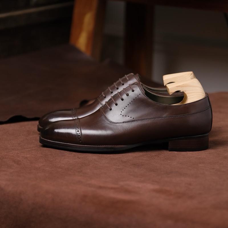 [OB2-N] Giày Oxford Balmoral ShelbyMan Shoes, giày tây sang Trọng, Da Mastrotto Ý, đế Pháp ngoại cao cấp, khâu Mckay
