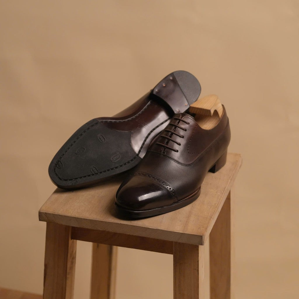 [OB2-N] Giày Oxford Balmoral ShelbyMan Shoes, giày tây sang Trọng, Da Mastrotto Ý, đế Pháp ngoại cao cấp, khâu Mckay