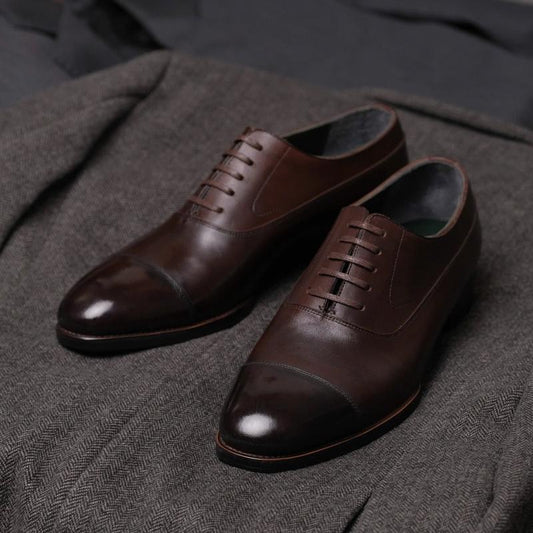 [OB1-N] Giày Oxford Balmoral ShelbyMan Shoes, giày tây sang Trọng, Da Mastrotto Ý, đế Pháp ngoại cao cấp, khâu Mckay
