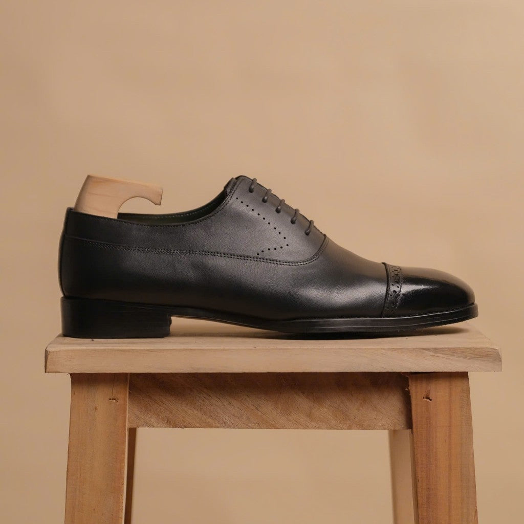 [OB2-Đ] Giày Oxford Balmoral ShelbyMan Shoes, giày tây sang Trọng, Da Mastrotto Ý, đế Pháp nhập khẩu cao cấp, khâu Mckay