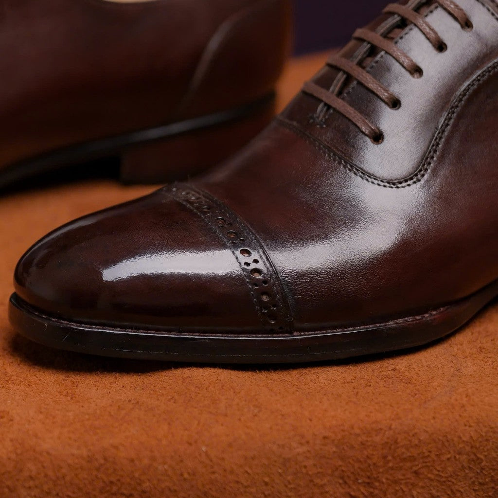 [OB4- N] Oxford Classic Brogue Captoe Brown  | Siêu phẩm giày tây da cao cấp mới nhất từ ShelbyMan – hiện thân của vẻ lị