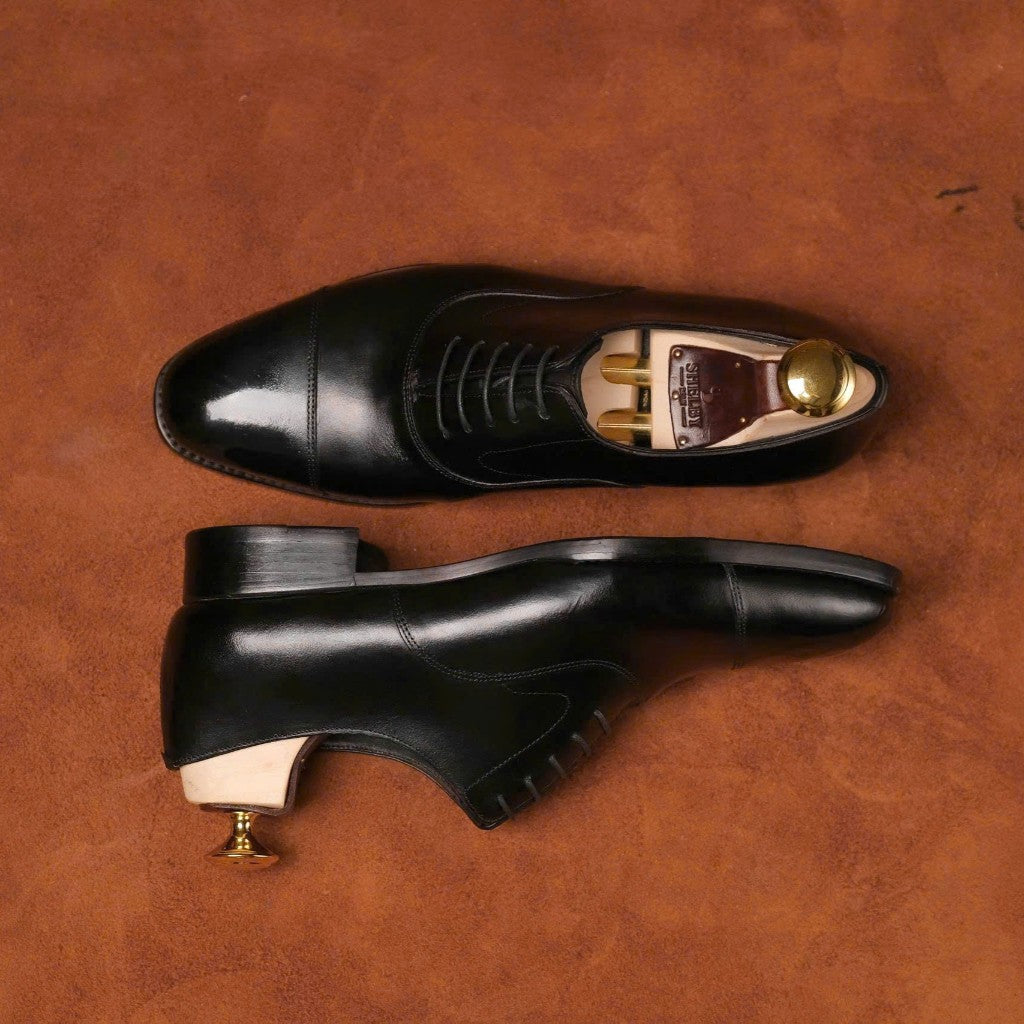[OB5-Đ] Oxford Captoe Black ShelbyMan | Giày tây  lịch lãm, trang trọng, thiết kế tối giản dành riêng cho các Quý Ông dị