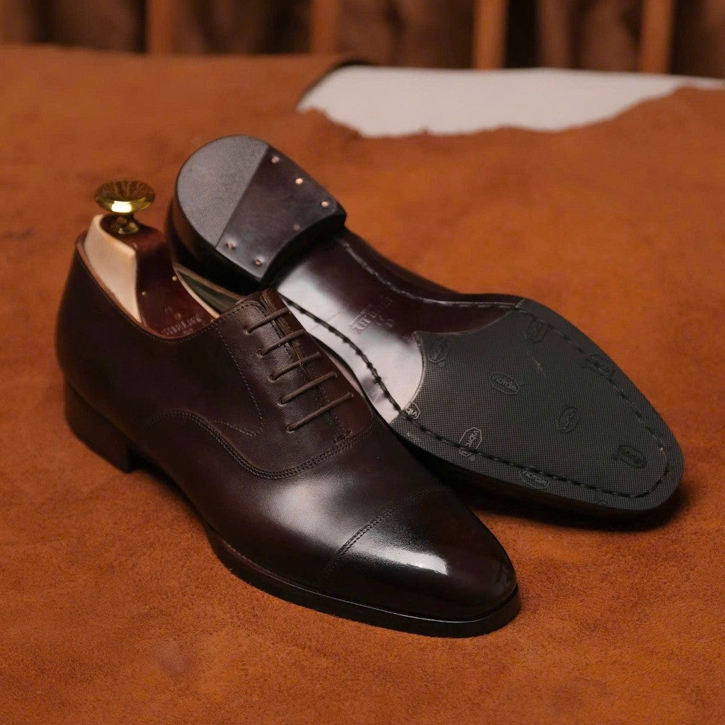 [OB5-N] Oxford Captoe Brown ShelbyMan Giày tây lịch lãm, trang trọng, thiết kế tối giản dành riêng cho các Quý Ông