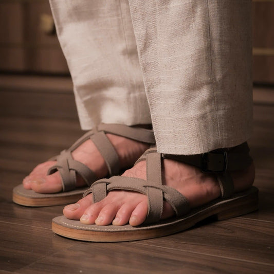 Sandal Suede Xám ShelbyMan | Dép da lộn xám, đế Goodyear – Tối giản & tinh tế cho Quý Ông [D3-2-X]